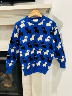Vintage Scottie Dog Knit Pics Wool Sweater